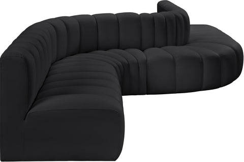 Yara 197" Vegan Leather Upholstered Sectional, 8-Piece