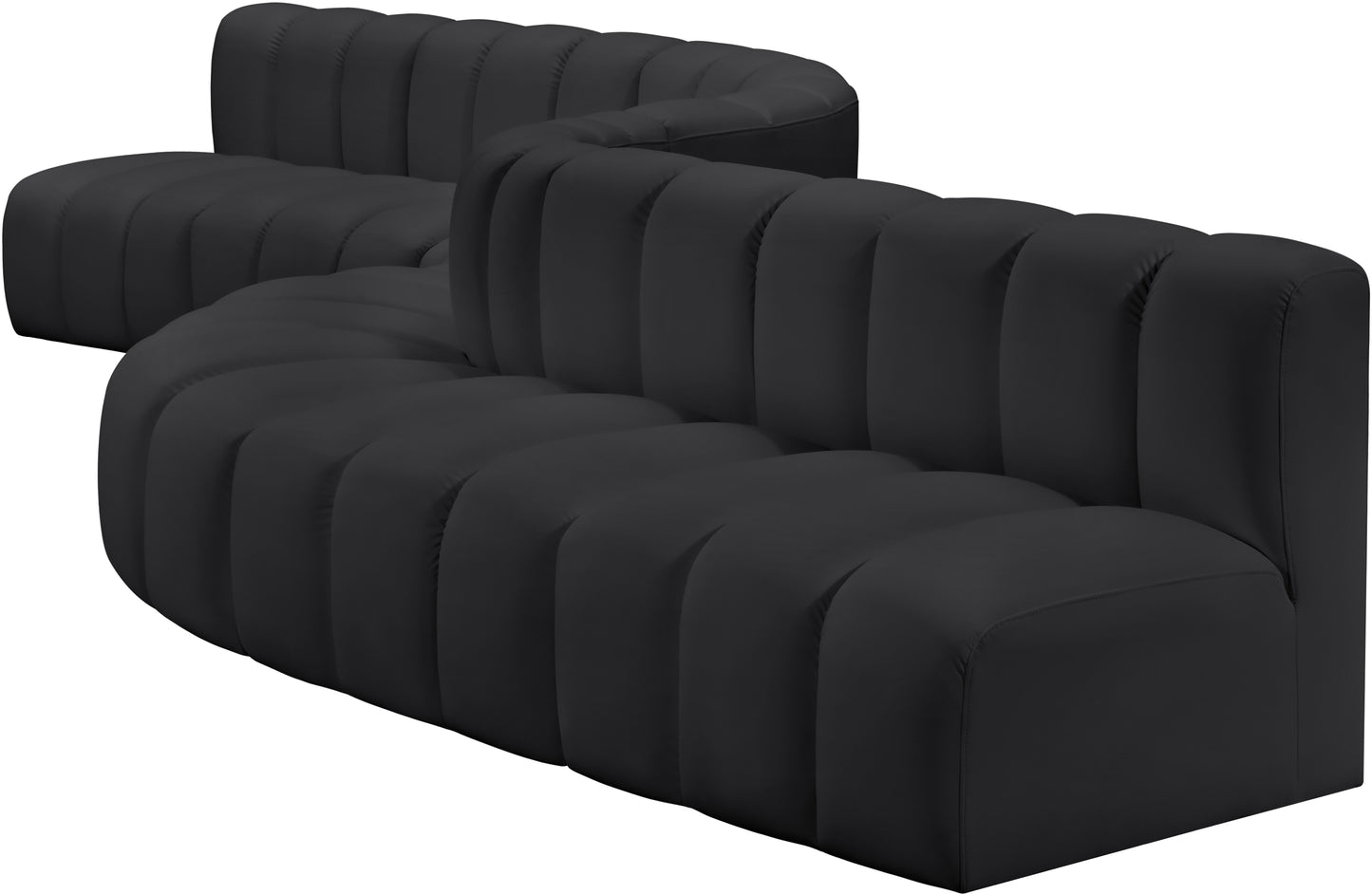 zara black faux leather modular sofa s8c