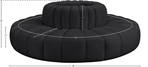 Briar Black 90 Vegan Leather Upholstered Modular Sectional, 8-Piece