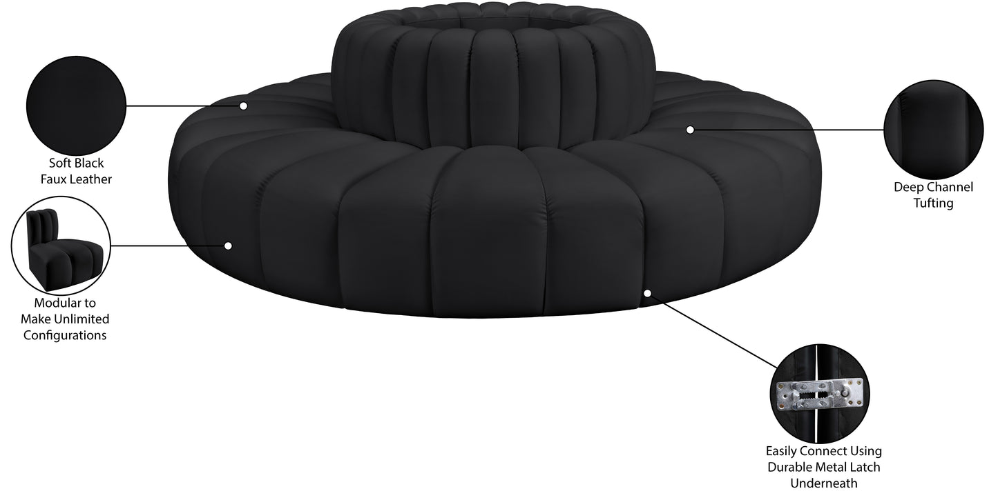 zara black faux leather modular sofa s8d