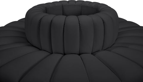 Briar Black 90 Vegan Leather Upholstered Modular Sectional, 8-Piece