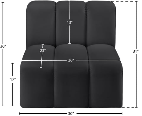 Briar Black Vegan Leather Upholstered Modular Straight Chair, 1 Piece