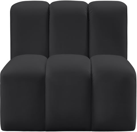 Briar Black Vegan Leather Upholstered Modular Straight Chair, 1 Piece