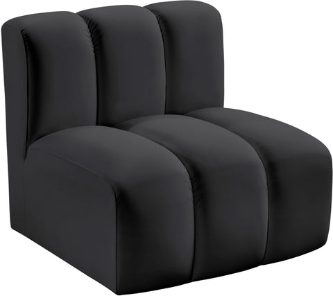 Briar Black Vegan Leather Upholstered Modular Straight Chair, 1 Piece
