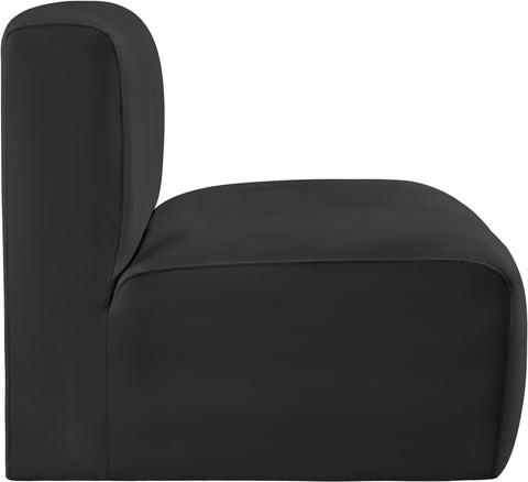 Briar Black Vegan Leather Upholstered Modular Straight Chair, 1 Piece