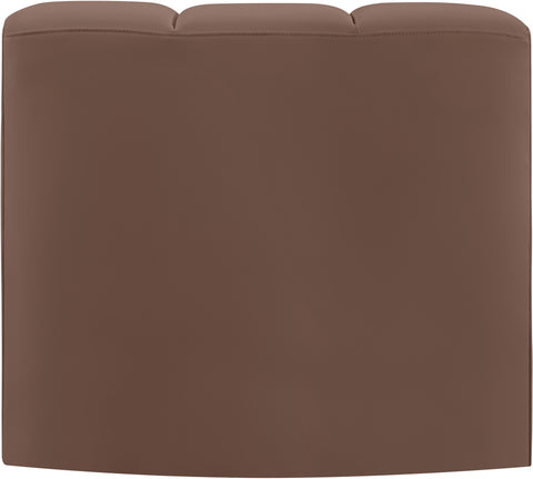 Briar Brown Vegan Leather Upholstered Modular Curved Corner Chair, 1 Piece