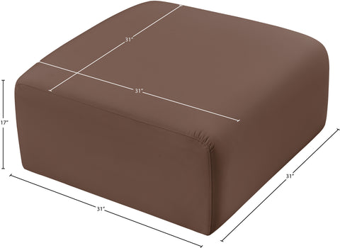 Briar Brown Vegan Leather Upholstered Modular Ottoman, 1 Piece