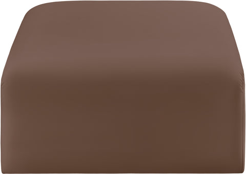 Briar Brown Vegan Leather Upholstered Modular Ottoman, 1 Piece