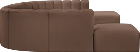 Briar Brown 161 Vegan Leather Upholstered Modular Sectional, 10-Piece