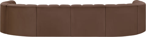 Briar Brown 161 Vegan Leather Upholstered Modular Sectional, 10-Piece