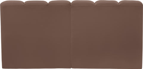 Briar Brown 60 Vegan Leather Upholstered Modular Sectional , 2-Piece (Style 1)