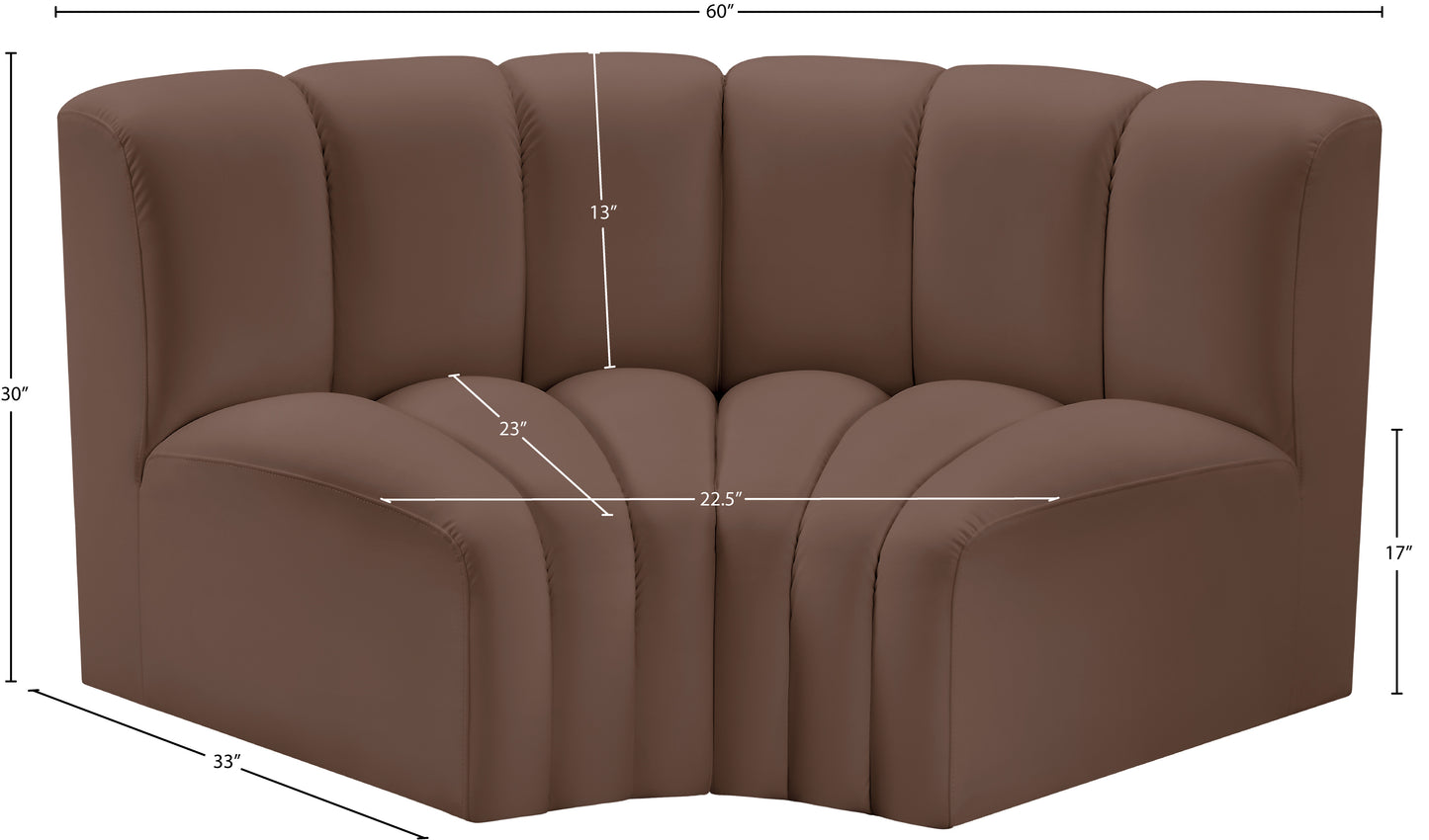 zara brown faux leather modular sofa s2b