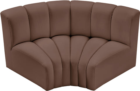 Briar Brown 60 Vegan Leather Upholstered Modular Sectional , 2-Piece (Style 2)