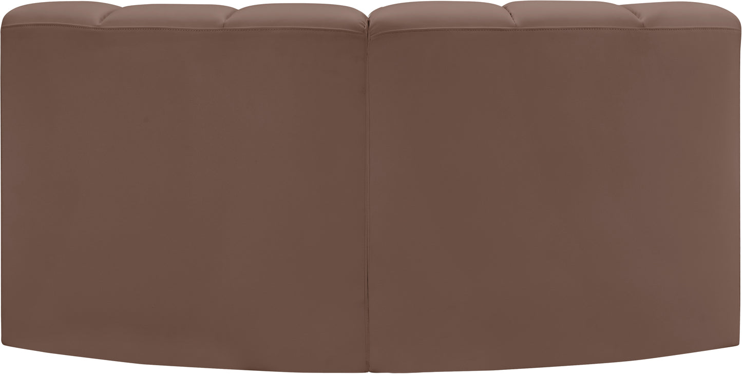 zara brown faux leather modular sofa s2b