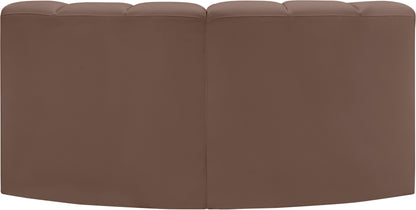 Zara Brown Faux Leather Modular Sofa S2B