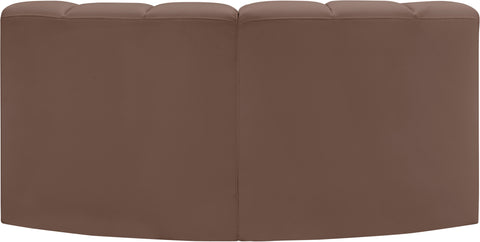 Briar Brown 60 Vegan Leather Upholstered Modular Sectional , 2-Piece (Style 2)