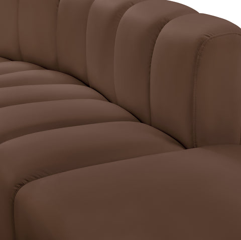 Briar Brown 60 Vegan Leather Upholstered Modular Sectional , 2-Piece (Style 2)