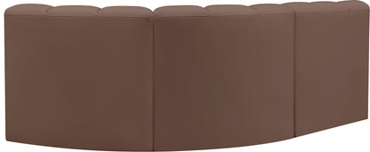 Zara Brown Faux Leather Modular Sofa S3A