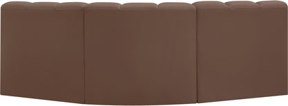 Zara Brown Faux Leather Modular Sofa S3B