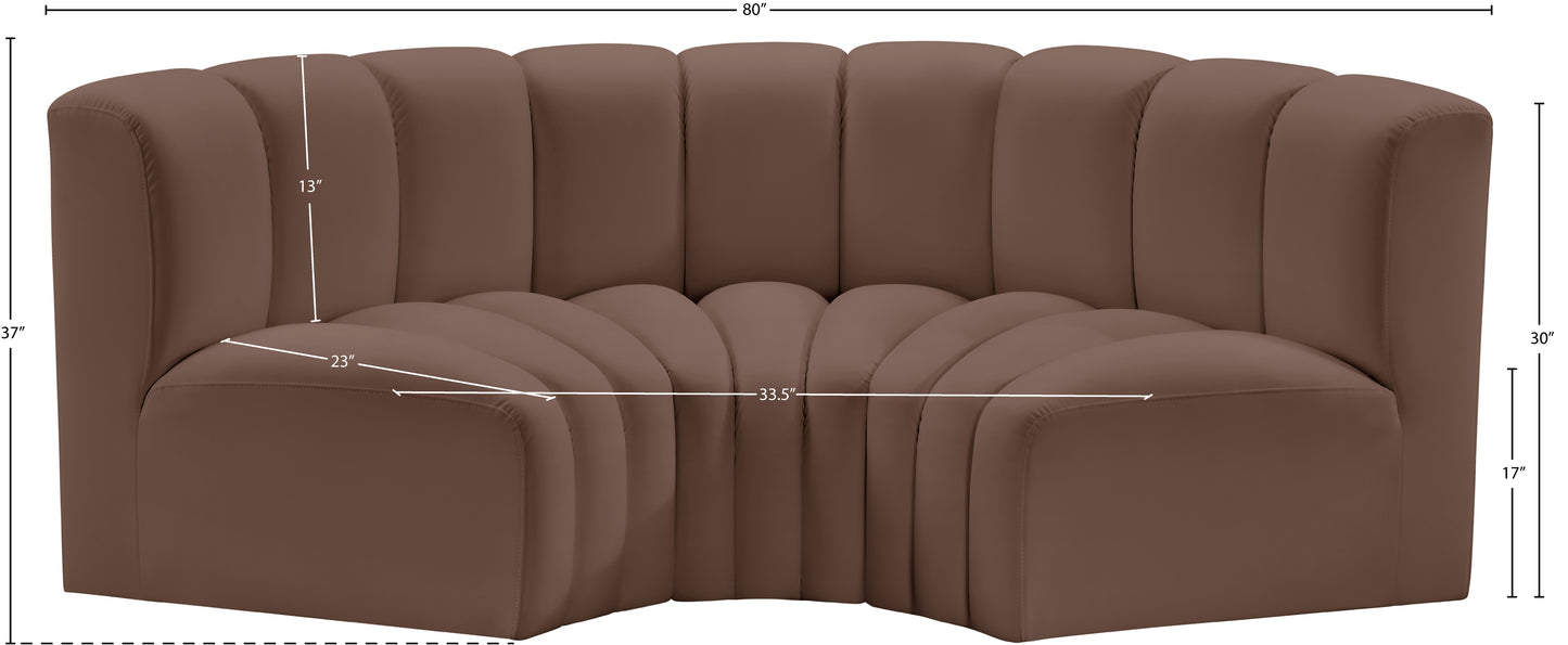 zara brown faux leather modular sofa s3c