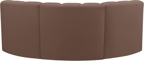 Briar Brown 80 Vegan Leather Upholstered Modular Sectional, 3-Piece