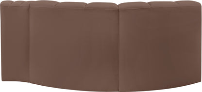 Zara Brown Faux Leather Modular Sofa S3D