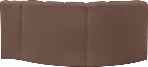Briar Brown 70 Vegan Leather Upholstered Modular Sectional, 3-Piece
