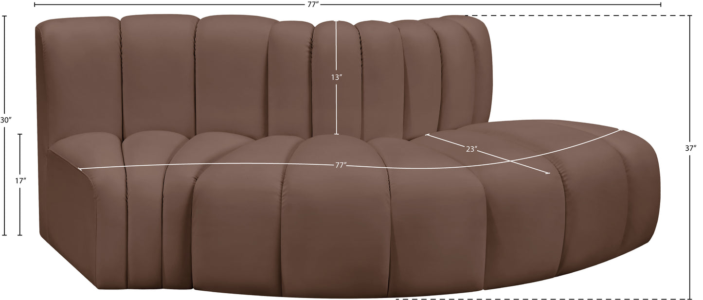 zara brown faux leather modular sofa s3e