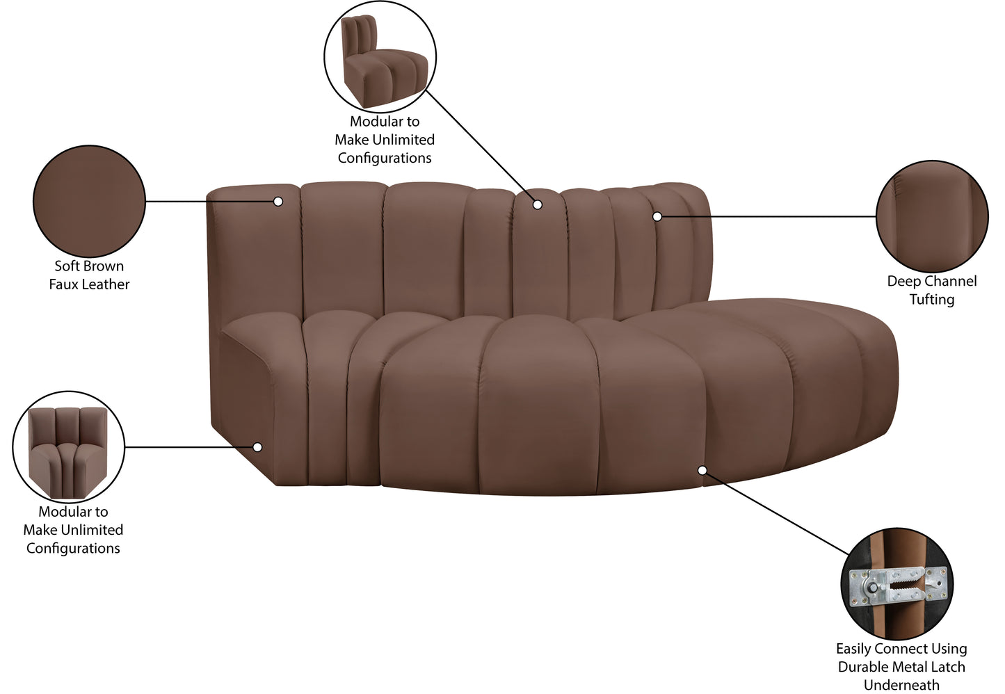 zara brown faux leather modular sofa s3e