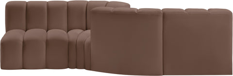 Briar Brown 108 Vegan Leather Upholstered Modular Sectional, 4-Piece
