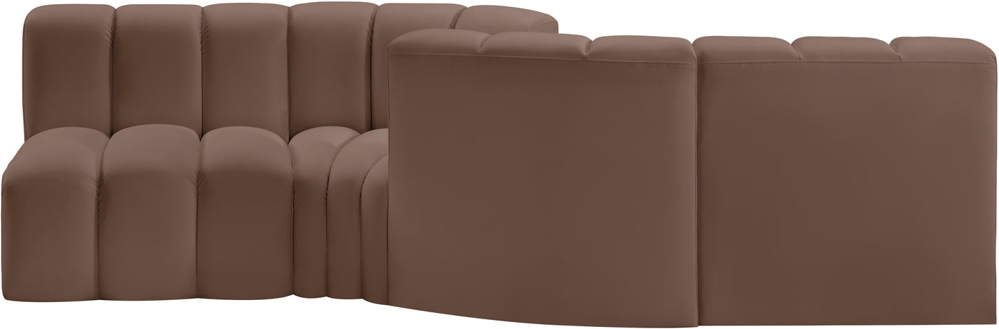 zara brown faux leather modular sofa s4a