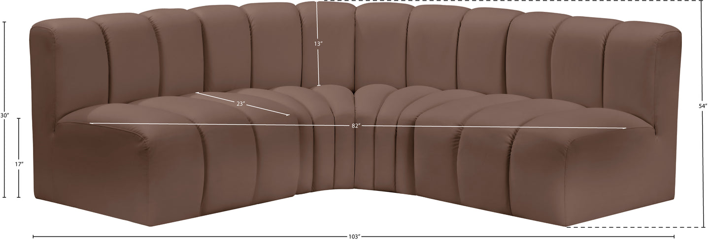 zara brown faux leather modular sofa s4b