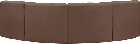 Briar Brown 103 Vegan Leather Upholstered Modular Sectional, 4-Piece