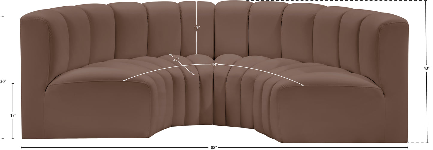 zara brown faux leather modular sofa s4c