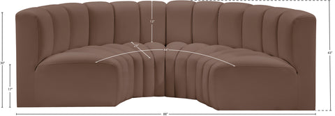 Briar Brown 88 Vegan Leather Upholstered Modular Sectional, 4-Piece
