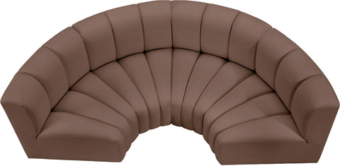 Briar Brown 88 Vegan Leather Upholstered Modular Sectional, 4-Piece