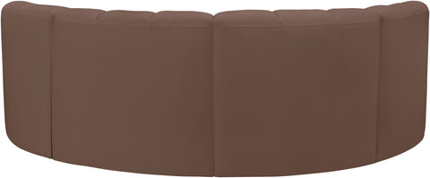 Briar Brown 88 Vegan Leather Upholstered Modular Sectional, 4-Piece