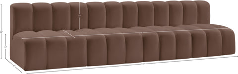Briar Brown 119 Vegan Leather Upholstered Modular Sectional, 4-Piece