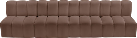 Briar Brown 119 Vegan Leather Upholstered Modular Sectional, 4-Piece