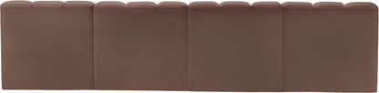 Zara Brown Faux Leather Modular Sofa S4E