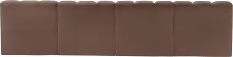 Briar Brown 119 Vegan Leather Upholstered Modular Sectional, 4-Piece