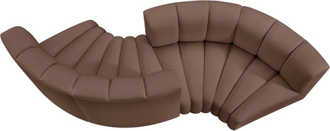 Briar Brown 102 Vegan Leather Upholstered Modular Sectional, 4-Piece