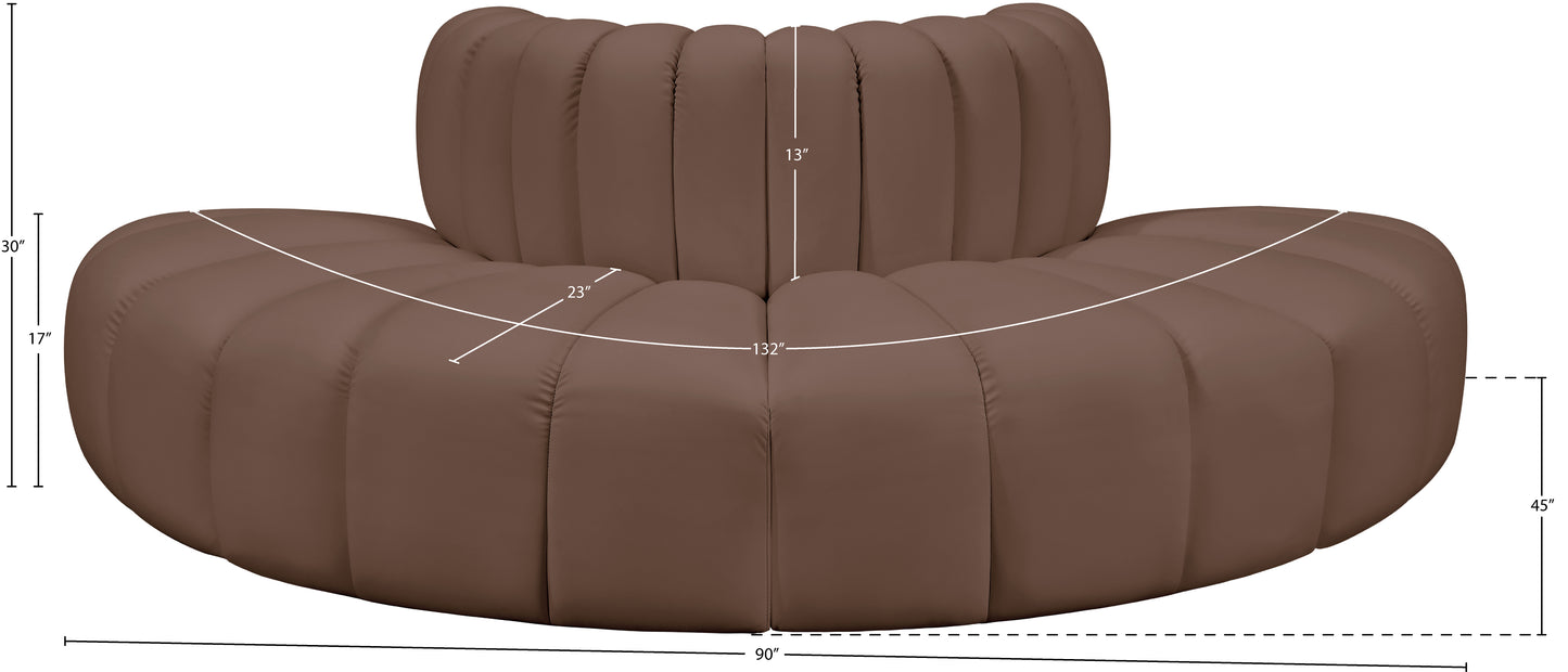 zara brown faux leather modular sofa s4g