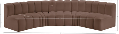 Zara Brown Faux Leather Modular Sofa S5A