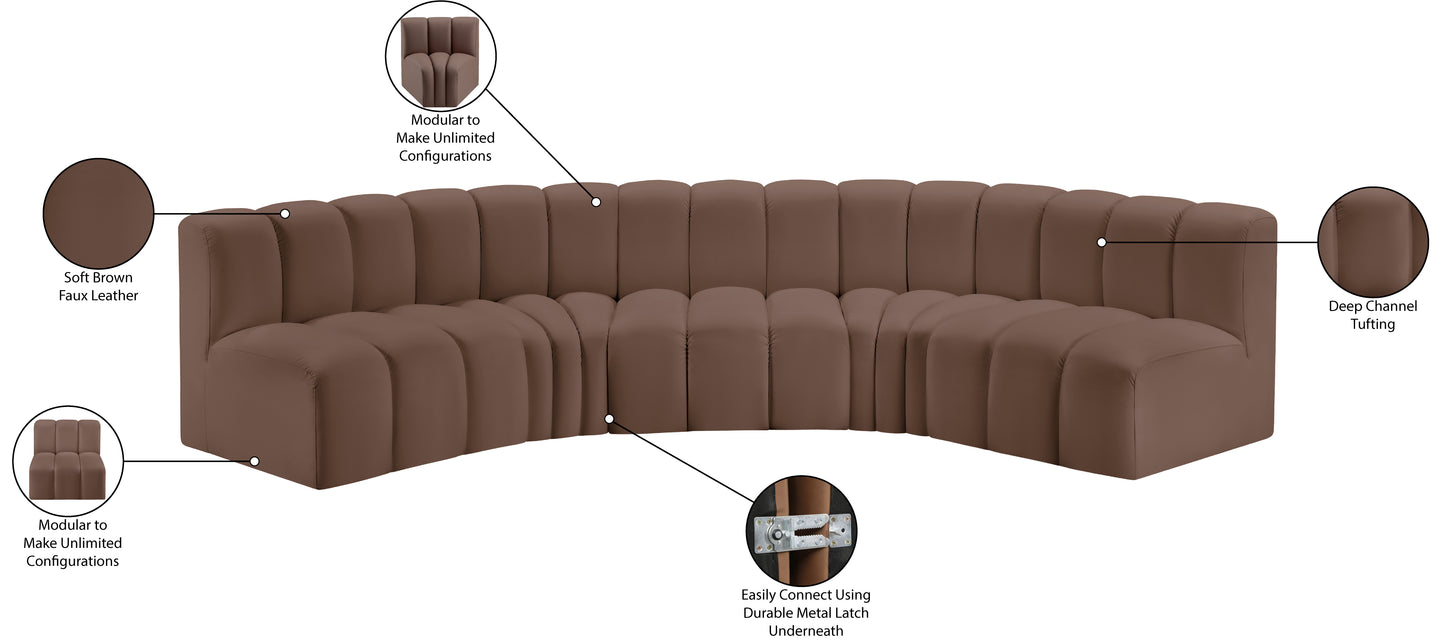 zara brown faux leather modular sofa s5a