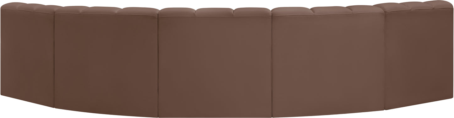 zara brown faux leather modular sofa s5a