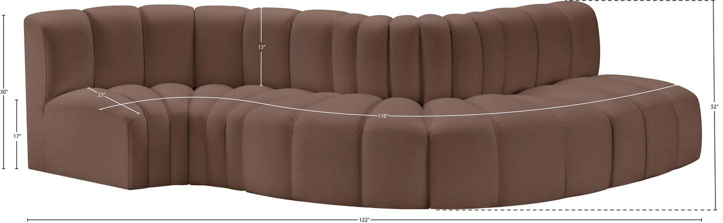 zara brown faux leather modular sofa s5b