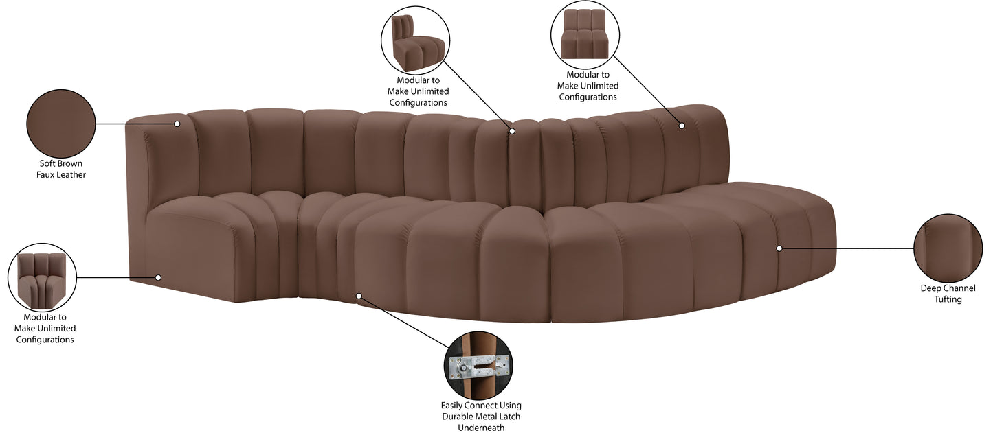 zara brown faux leather modular sofa s5b