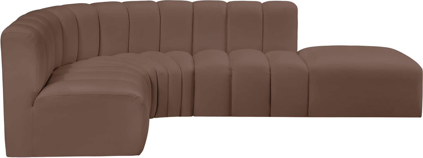 zara brown faux leather modular sofa s5c