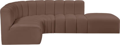 Zara Brown Faux Leather Modular Sofa S5C